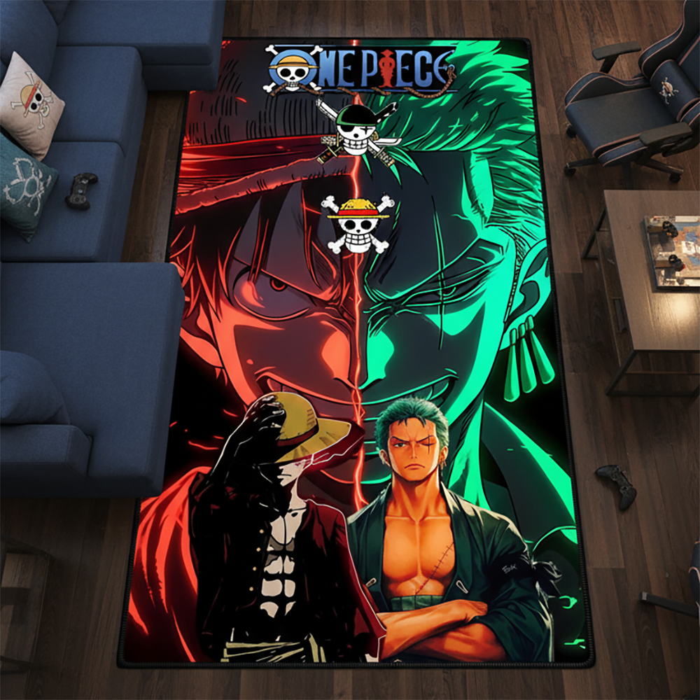 Gaming Accessories For Kids - Cartoon Anime One Piece Luffy&Zoro Rug