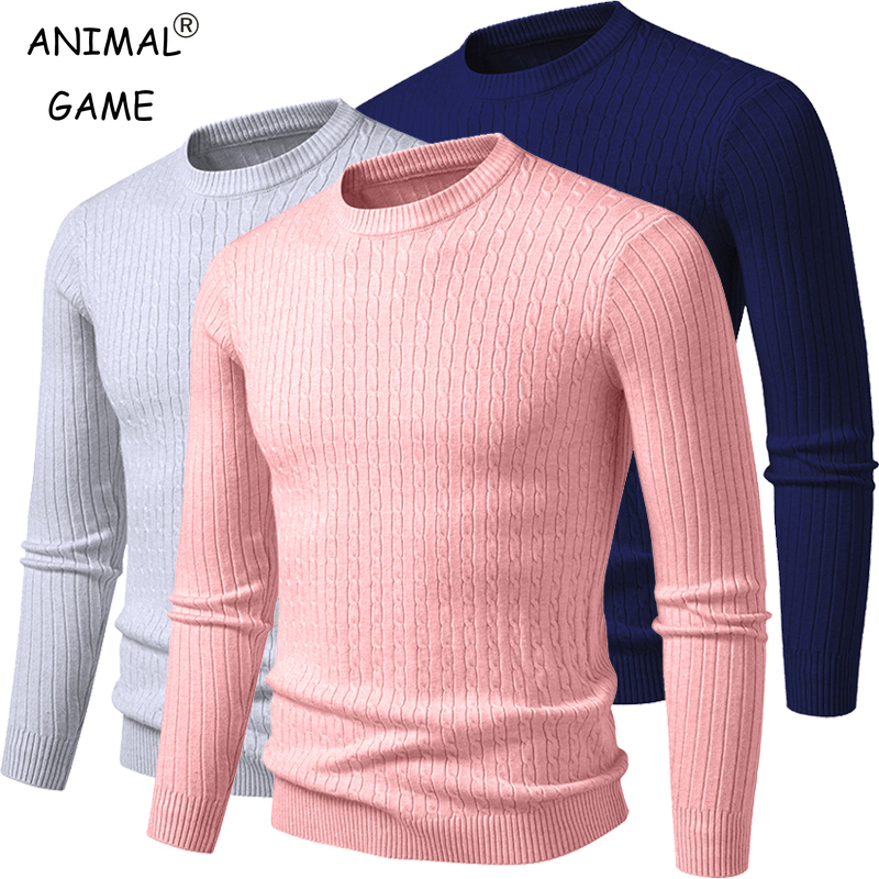 Sleeved Cable Kit - new Mens Crew Neck Sweaters Long