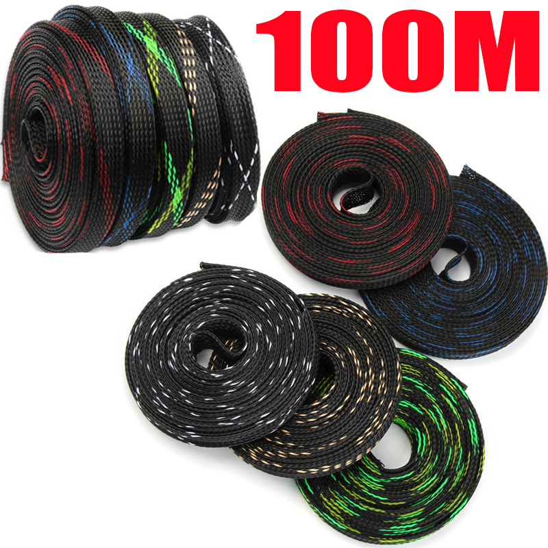 Cable Sleeve Braided - 20/50/100M PET Expandable Braided Cable Sleeve