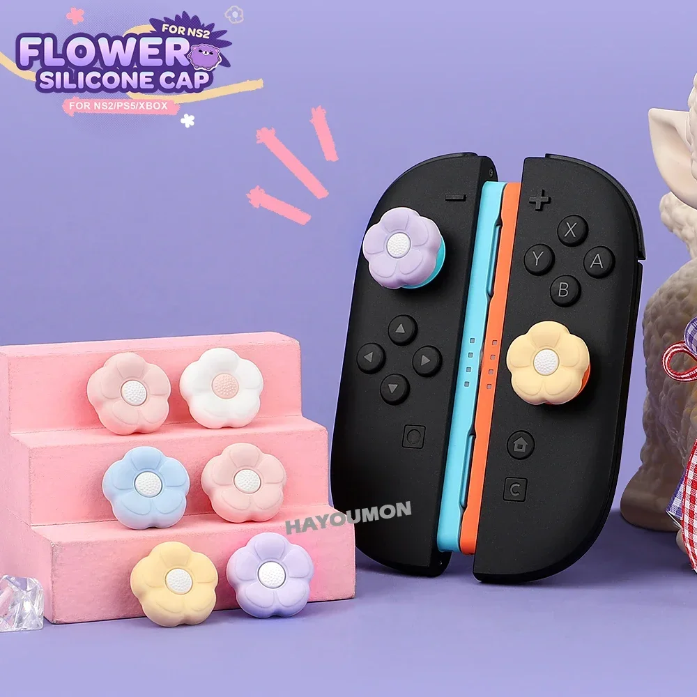 Gaming Accessories Monitor - Cute Flowers Silicone Soft Thumb Stick