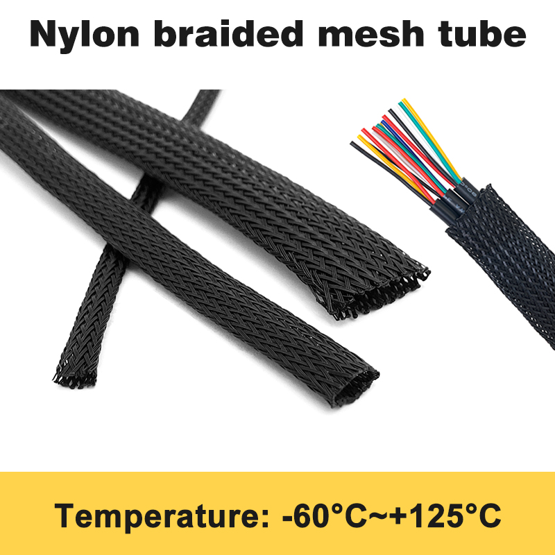 Cable Sleeve Braided - 5/10M Black Braided Cable Sleeving PET