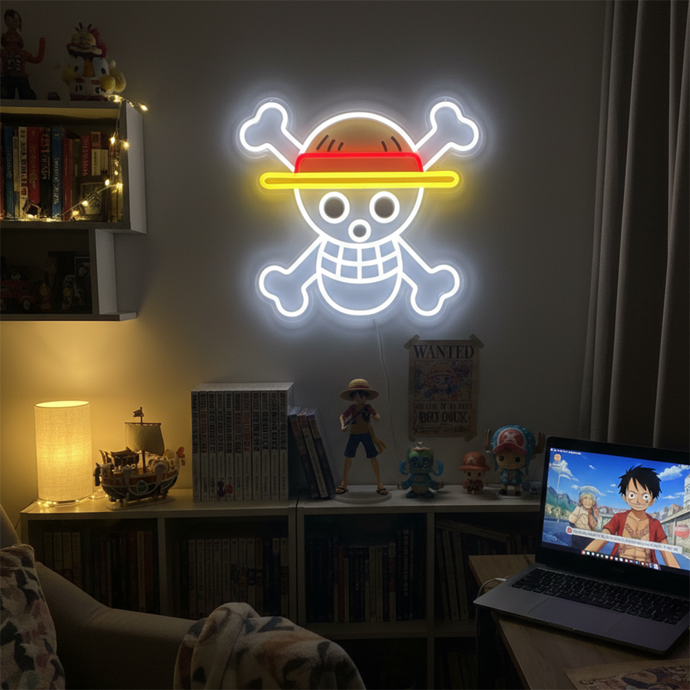 Gaming Accessories For Bedroom - Pokemon One Piece Anime Neon Sign