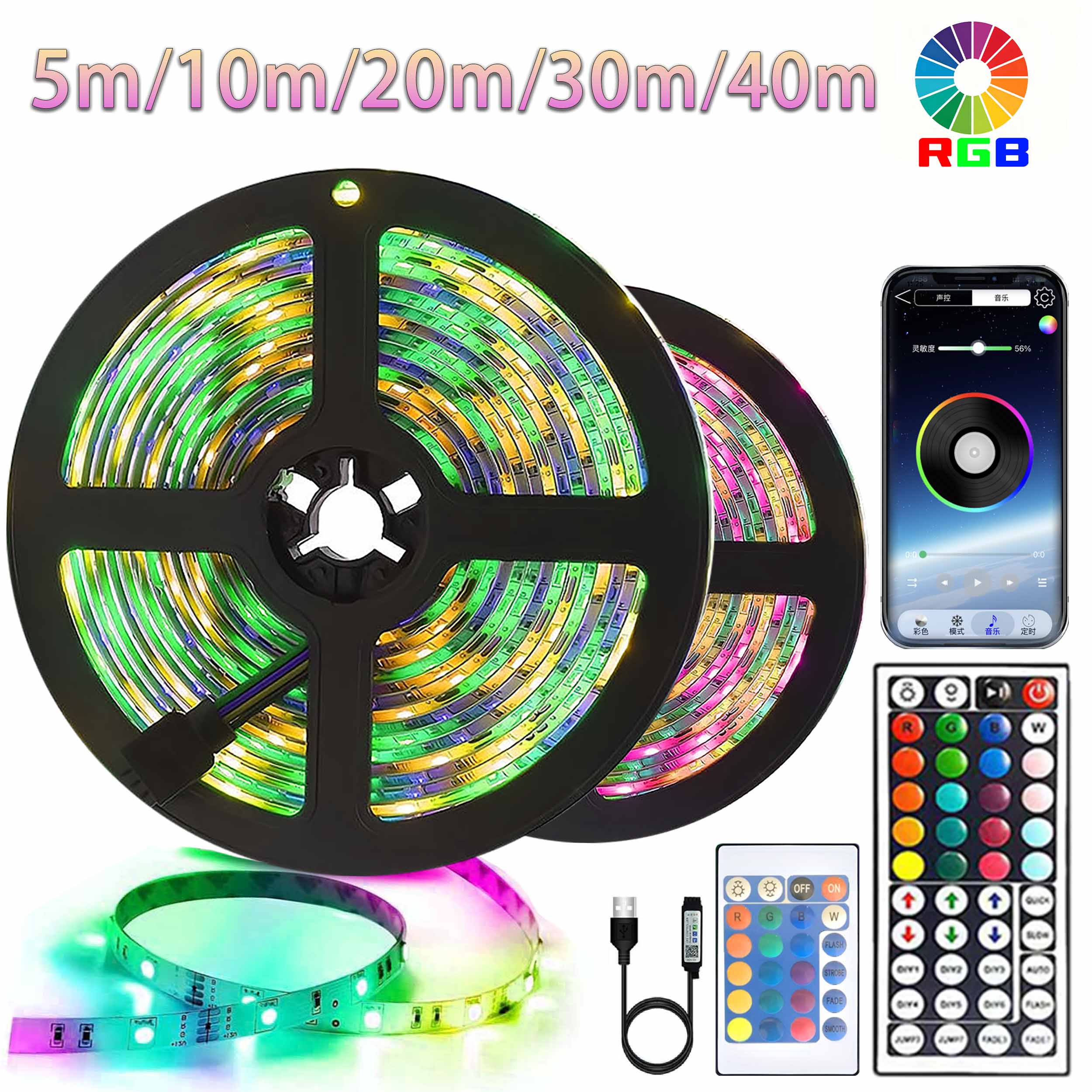 LED Strip Light RGB 5050 Bluet - Gaming Accessories For Bedroom reseña y precio