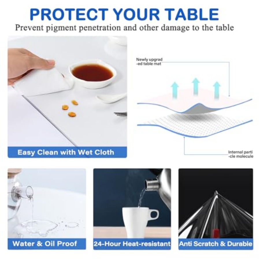 35X50 Inch Clear Plastic Dinin - Desk Corner Mat reseña y precio