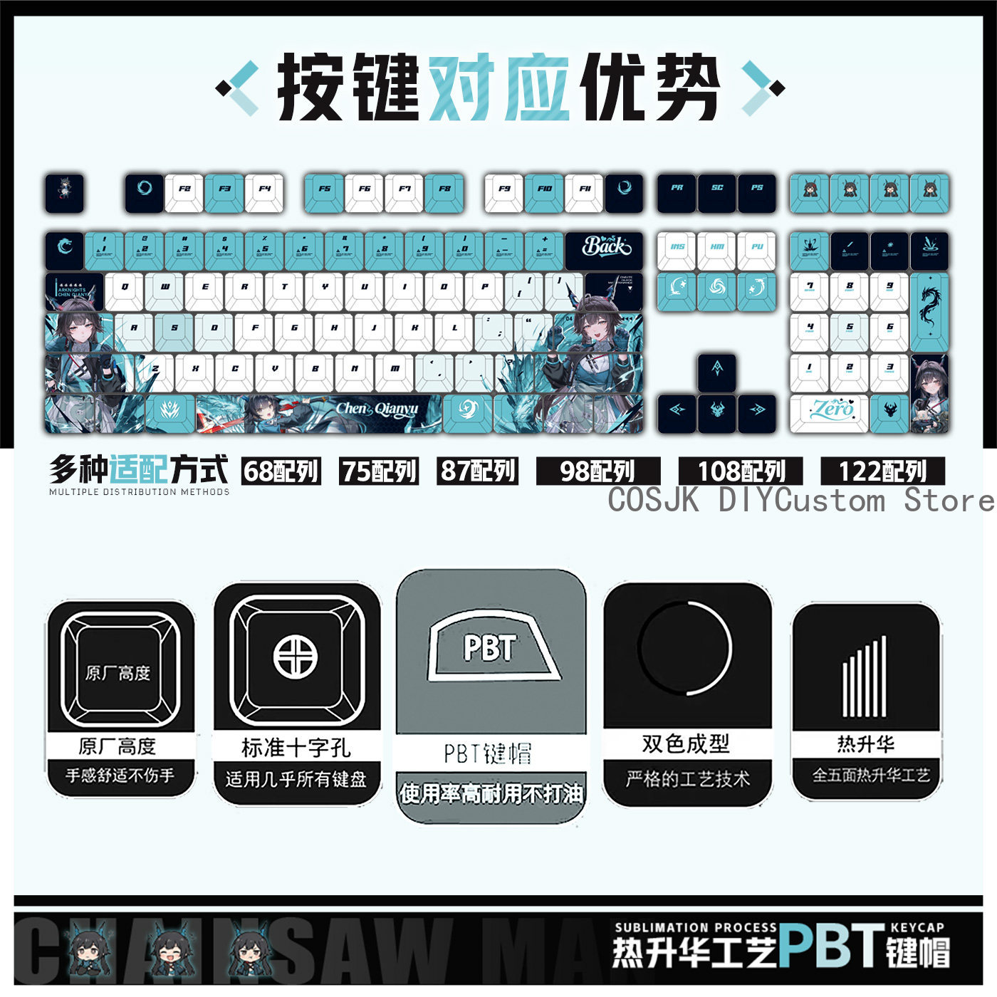 122 Keys Anime Chen Qianyu Ark - Gaming Accessories In China reseña y precio