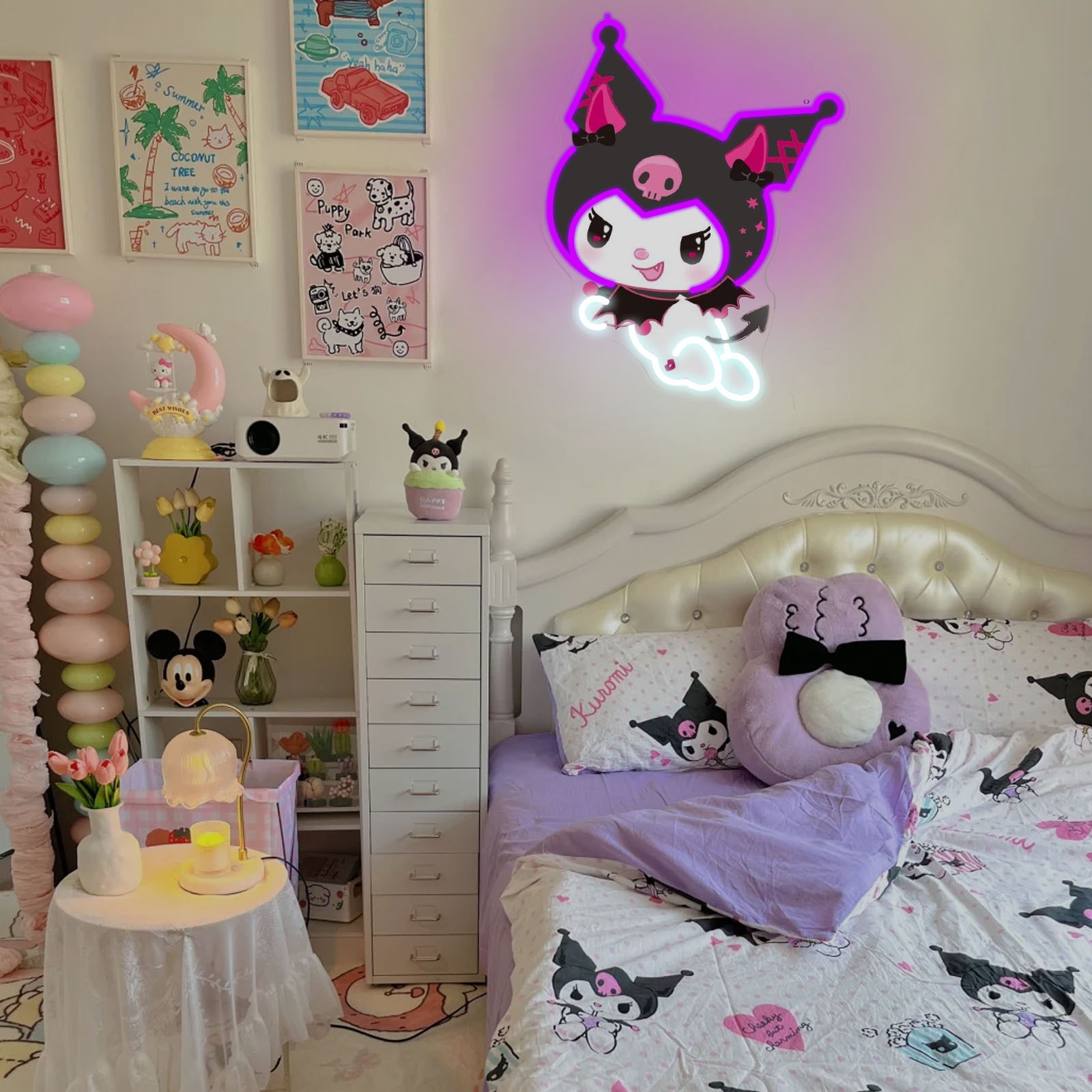 Kuromi LED Neon Sign Purple Gl - Gaming Accessories For Bedroom reseña y precio