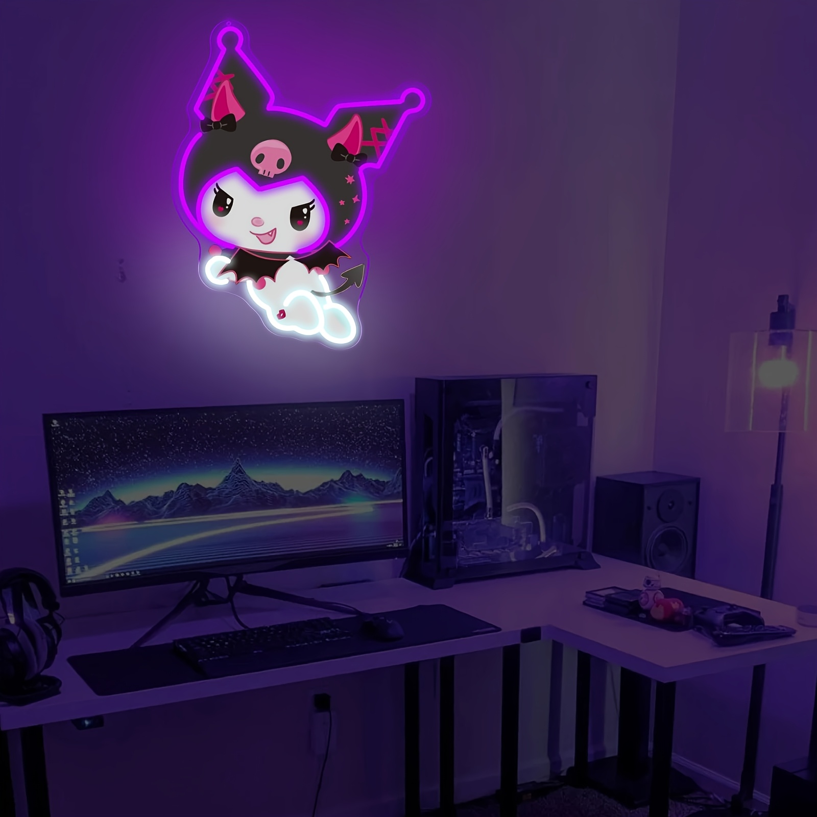 Kuromi LED Neon Sign Purple Gl - Gaming Accessories For Bedroom reseña y precio