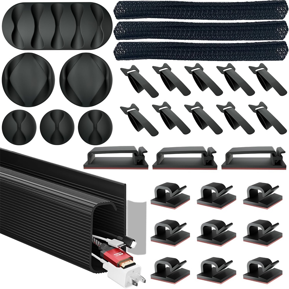 32Pcs Desk Under Cable Managem - Sleeved Cable Kit reseña y precio