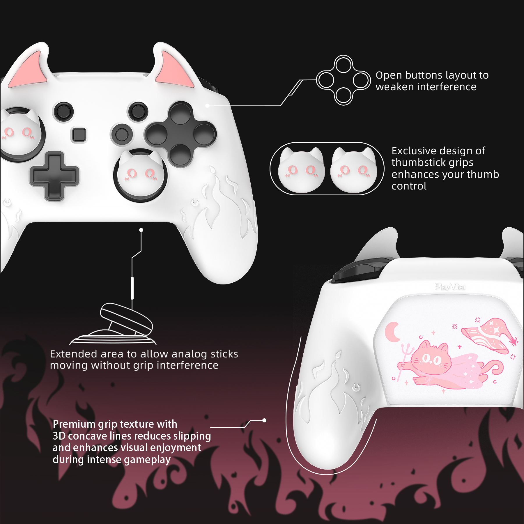 PlayVital Cute Demon Silicone  - Gaming Accessories Monitor reseña y precio