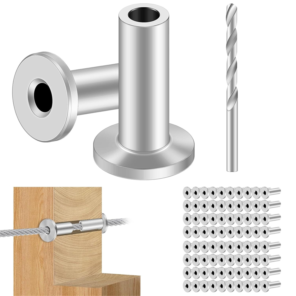 New 80PCS Stainless Steel Prot - Sleeved Cable Kit reseña y precio