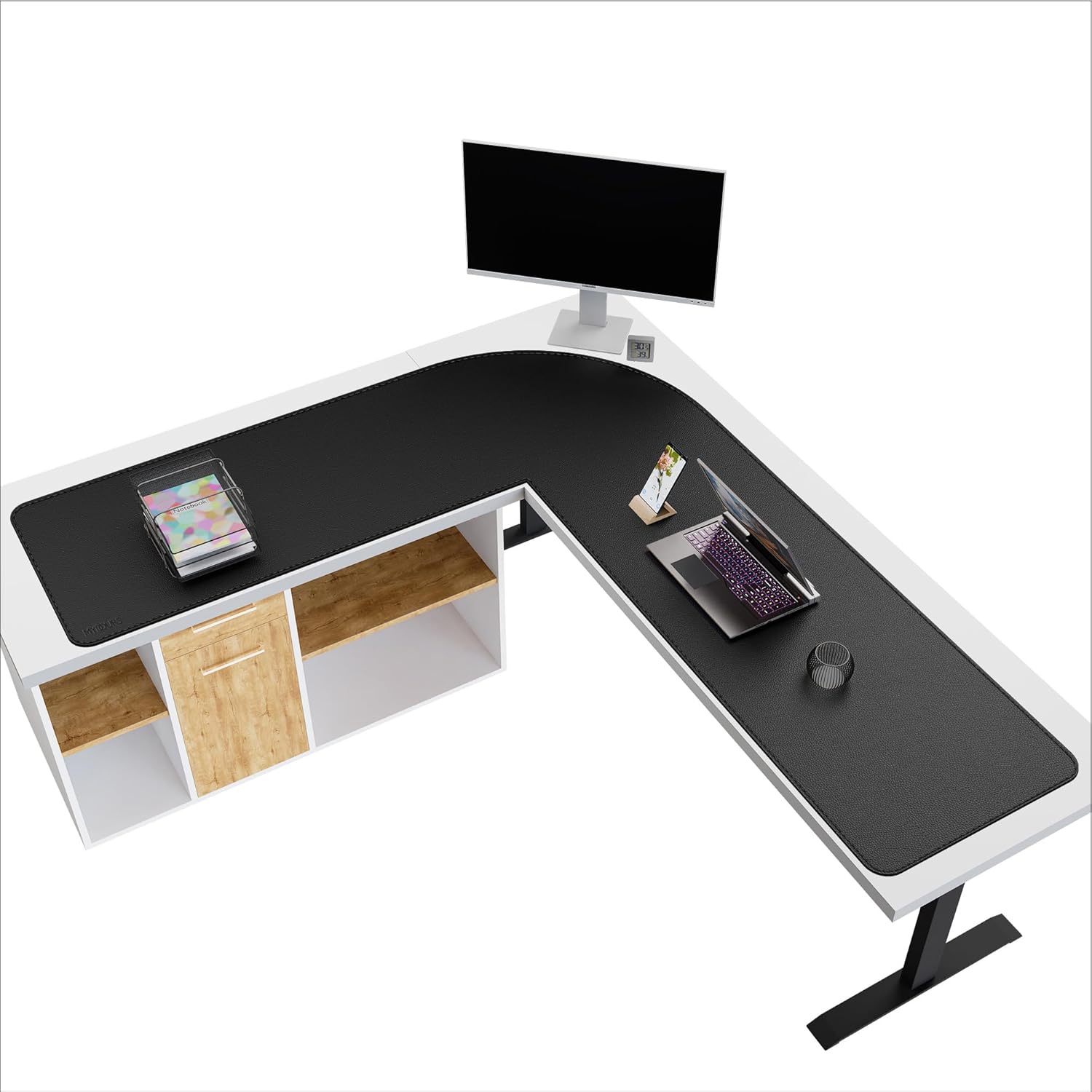 Extra Large L-Shaped Desk Pad, - Desk Corner Mat reseña y precio