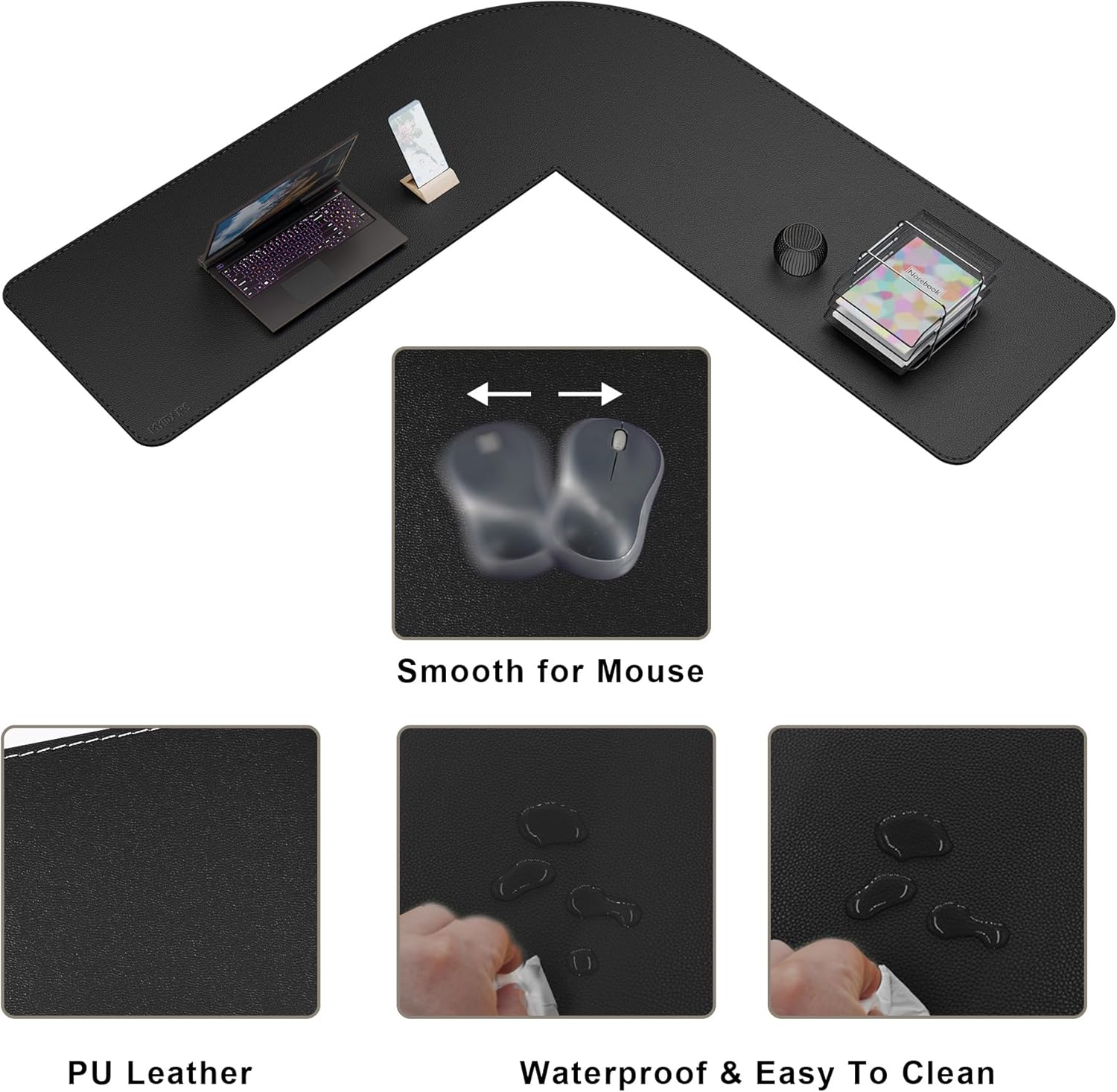 Extra Large L-Shaped Desk Pad, - Desk Corner Mat reseña y precio