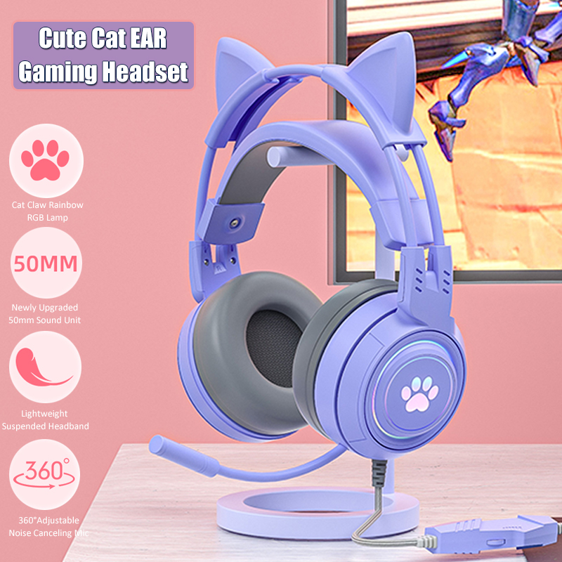 Cute Cat Ear Gaming Headphones - Gaming Accessories For Kids reseña y precio