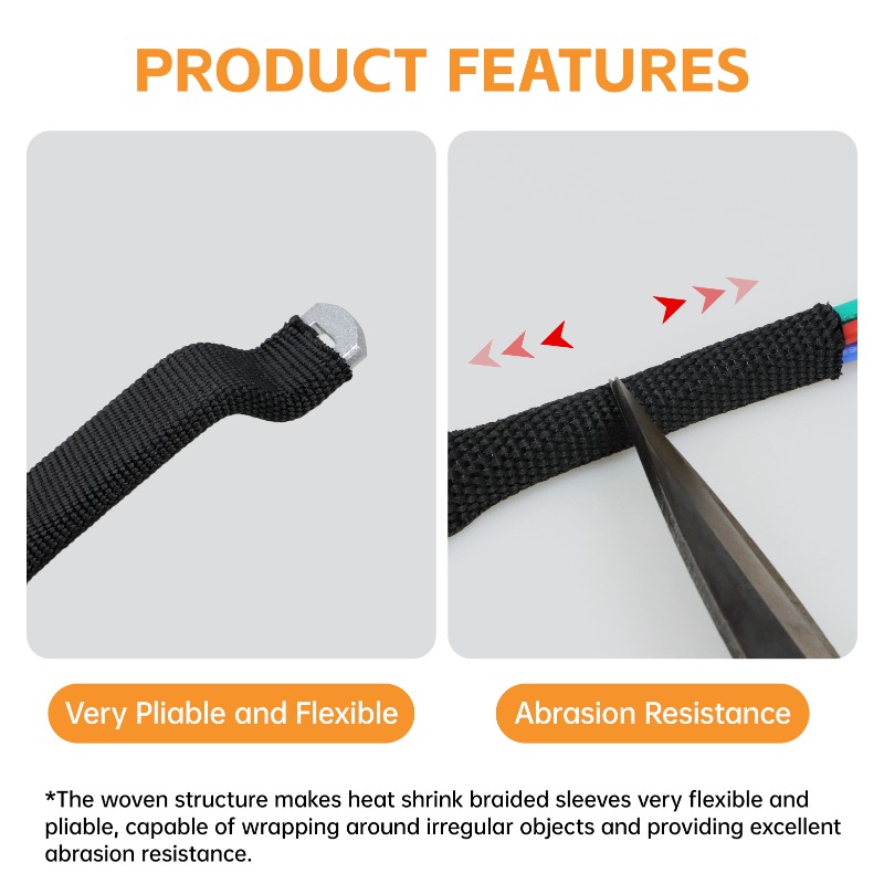3/5Meters Black PET Braided Ca - Cable Sleeve Braided reseña y precio