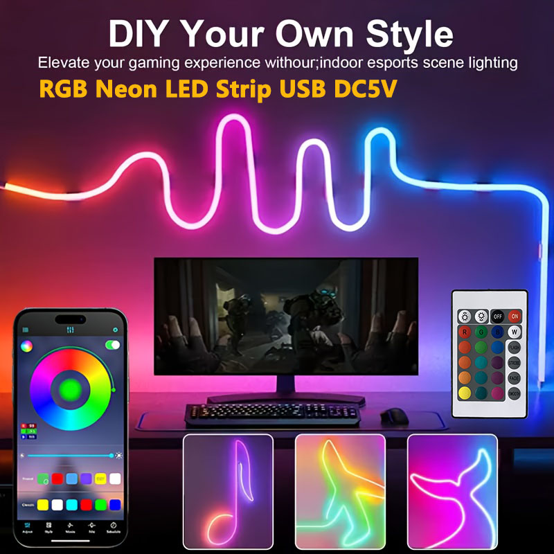 Bluetooth RGB Neon LED Strip L - Gaming Accessories For Bedroom reseña y precio