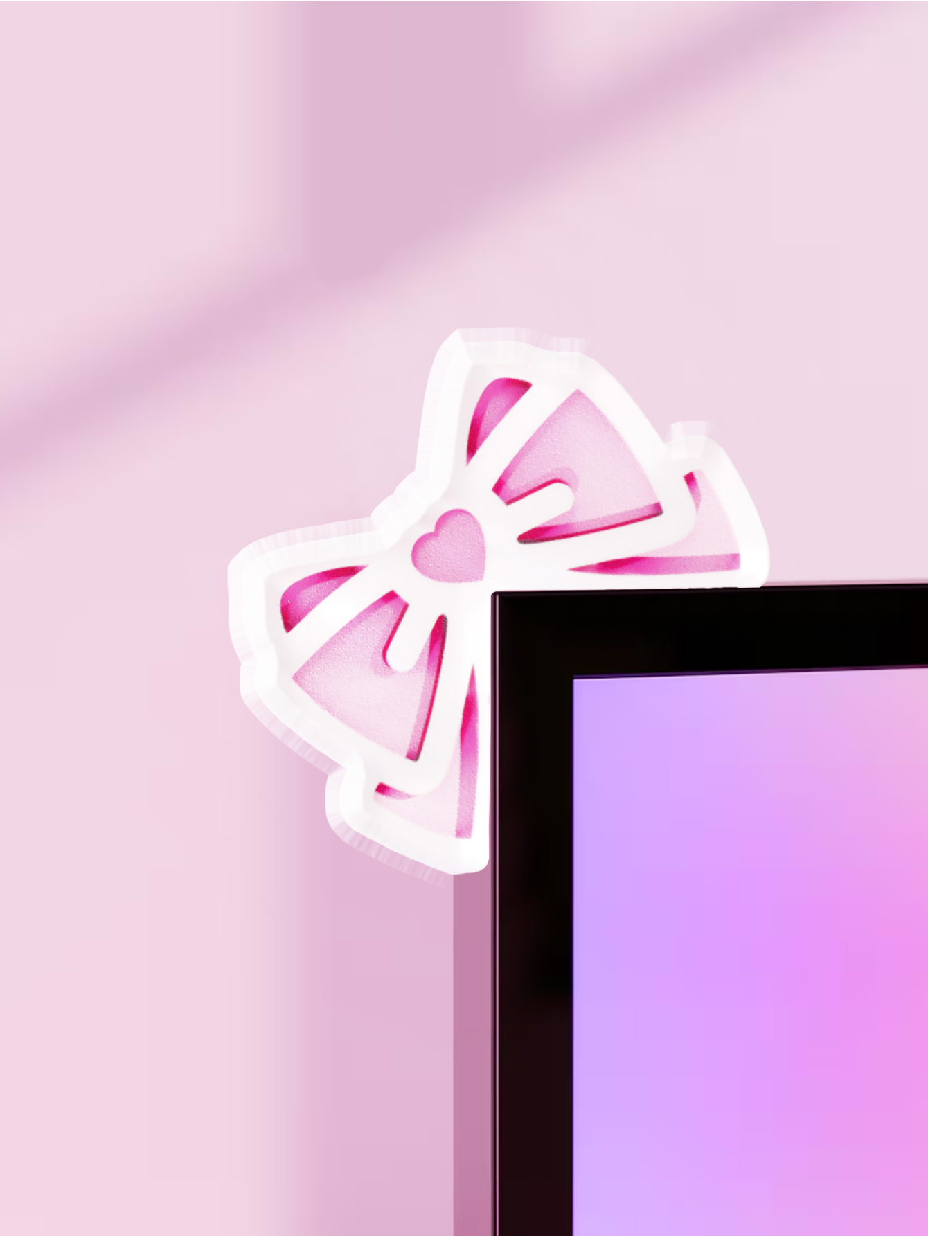 Kawaii Bow Monitor Decor Pink  - Gaming Accessories Monitor reseña y precio