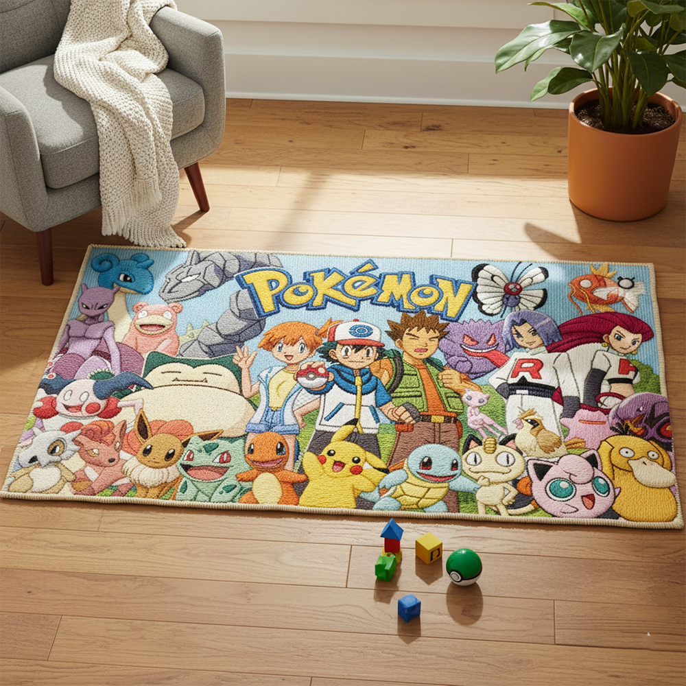 Pokemon Anime Rug: Gotta Catch - Gaming Accessories For Kids reseña y precio