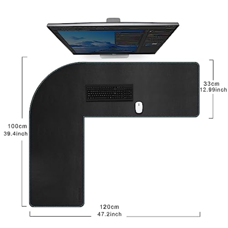 Reversible L Shaped Desk Mat ‎ - Desk Corner Mat reseña y precio